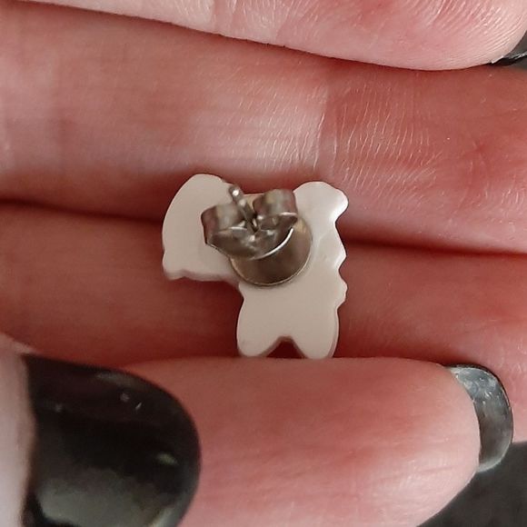 Cute corgi dog titanium posts resin acrylic fun earrings new - Picture 4 of 5